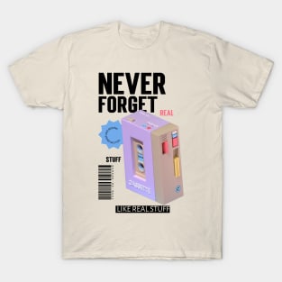 Never Forget Cassette Retro Vintage 60s 70s 80s 90s T-Shirt